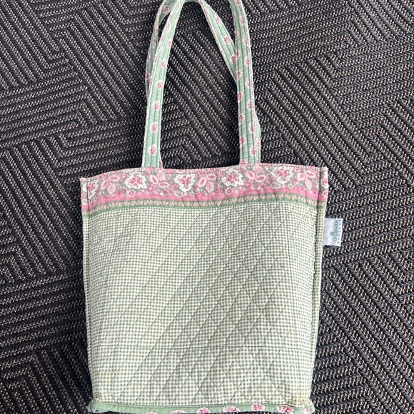 Rare Vintage 90's VERA BRADLEY Green Leaf 1997 Tote Bag - Picture 4 of 8